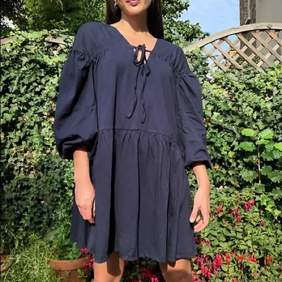 ASOS Dresses & Skirts - ASOS Tall Oversized Tiered Smock Dress in Navy NWT